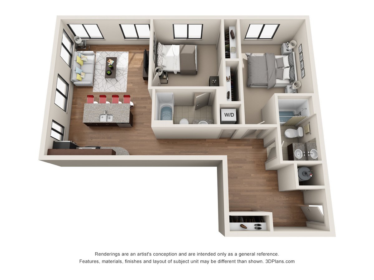 2 Bedrooms 2 Bathrooms Apartment for rent at Jones13 in Omaha, NE