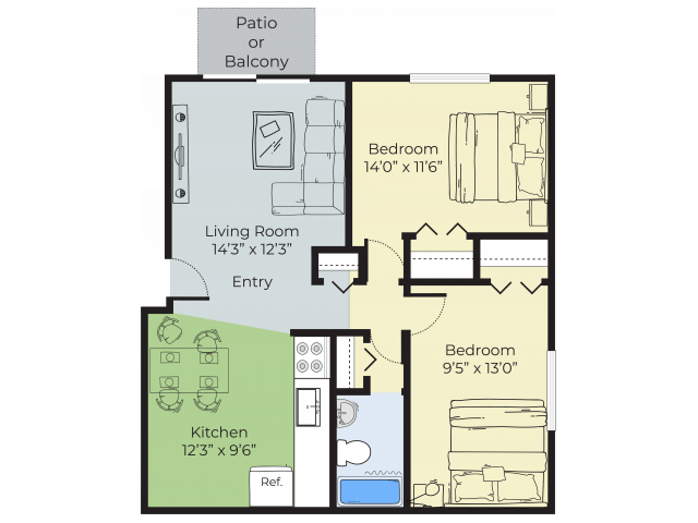 2 Bedrooms 1 Bathroom Apartment for rent at Pheasant Run Apartments in Nashua, NH
