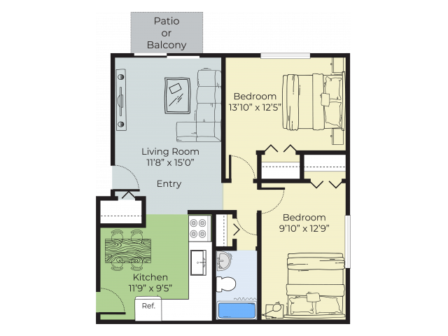 2 Bedrooms 1 Bathroom Apartment for rent at Pheasant Run Apartments in Nashua, NH