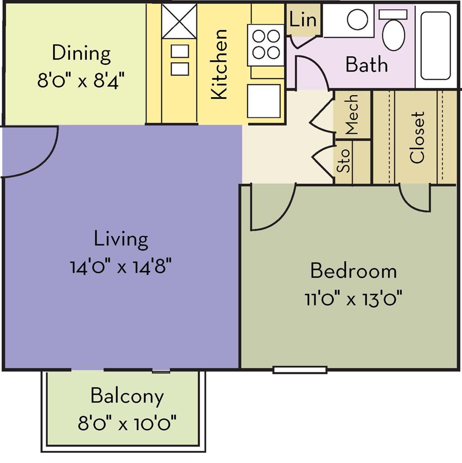 1 Bedroom 1 Bathroom Apartment for rent at The Creek Apartments in Wilmington, NC