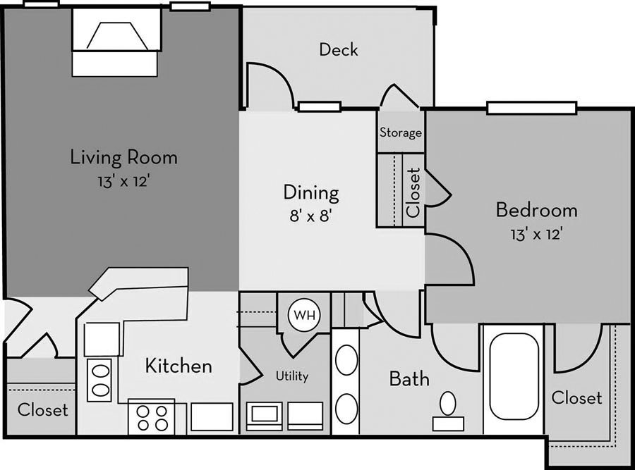 1 Bedroom 1 Bathroom Apartment for rent at Providence Court Apartments in Charlotte, NC