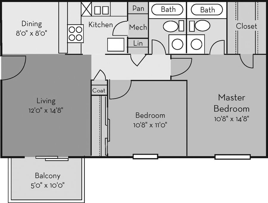 2 Bedrooms 2 Bathrooms Apartment for rent at The Creek Apartments in Wilmington, NC
