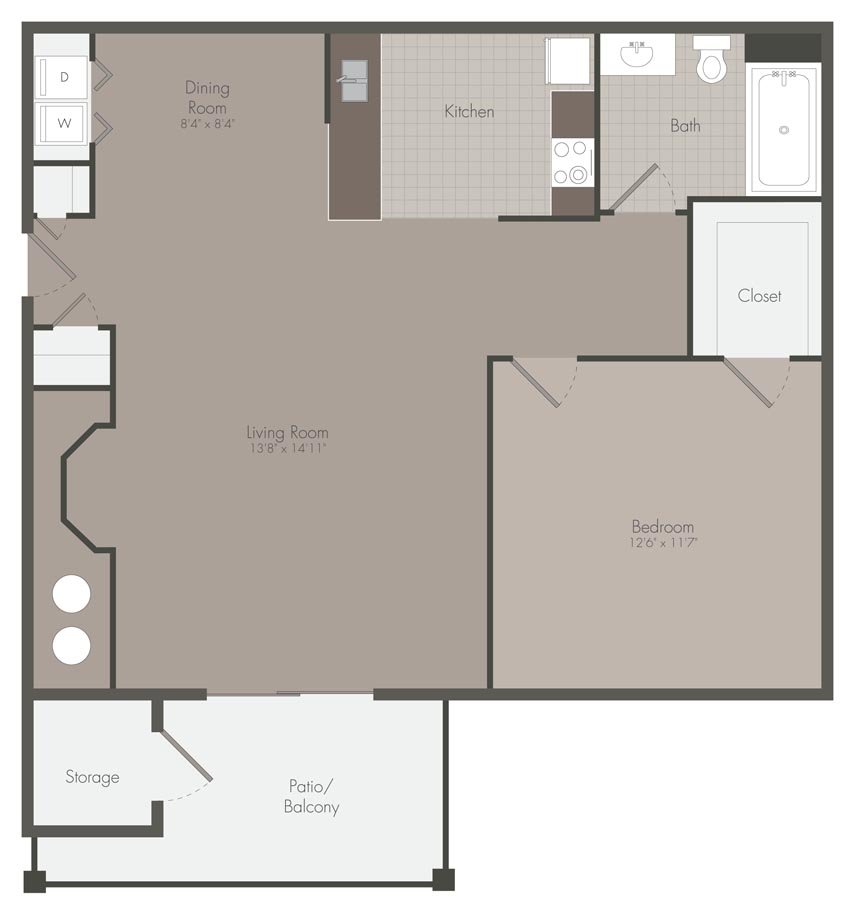 1 Bedroom 1 Bathroom Apartment for rent at Mallard Creek Apartments in Charlotte, NC