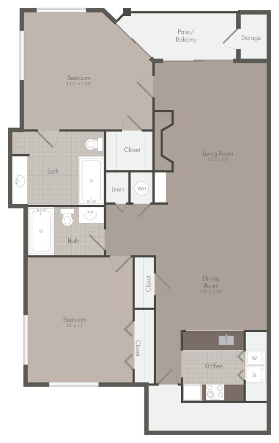 2 Bedrooms 2 Bathrooms Apartment for rent at Mallard Creek Apartments in Charlotte, NC