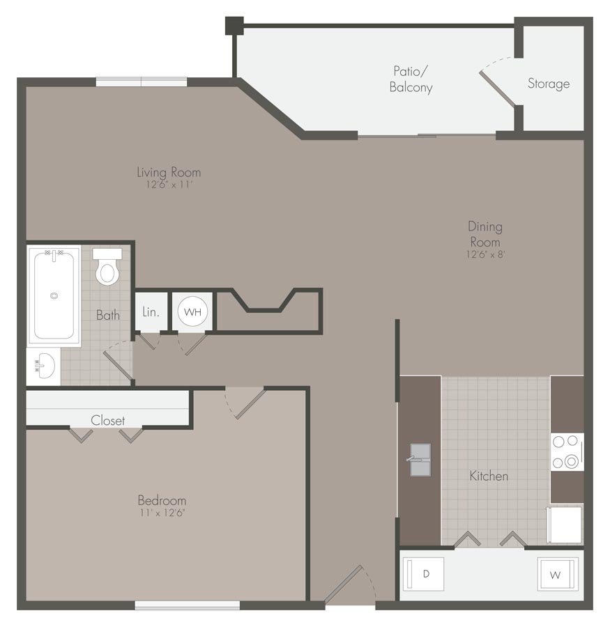 1 Bedroom 1 Bathroom Apartment for rent at Mallard Creek Apartments in Charlotte, NC