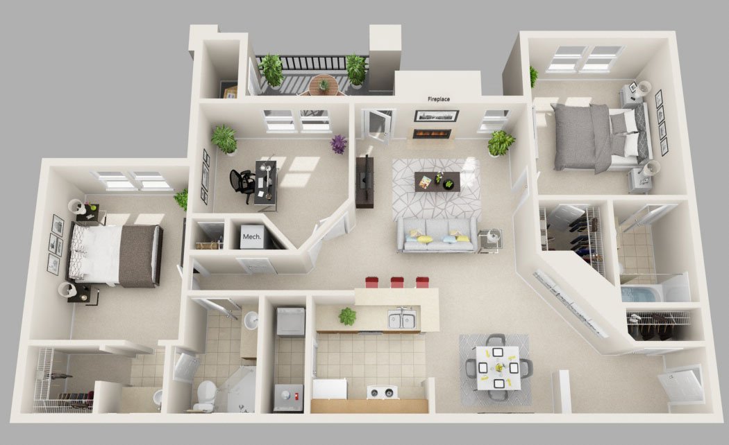 3 Bedrooms 2 Bathrooms Apartment for rent at ARIUM Glenridge in Atlanta, GA