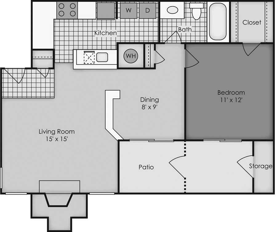 1 Bedroom 1 Bathroom Apartment for rent at Harris Pond Apartments in Charlotte, NC