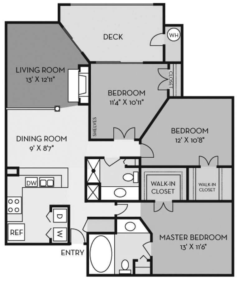 3 Bedrooms 2 Bathrooms Apartment for rent at Northlake Apartments in Charlotte, NC