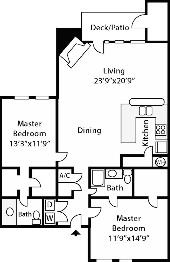 2 Bedrooms 2 Bathrooms Apartment for rent at Stonehenge in Raleigh, NC