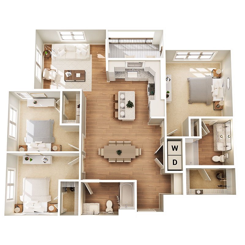 3 Bedrooms 2 Bathrooms Apartment for rent at Broadstone Lemmond Farm in Charlotte, NC