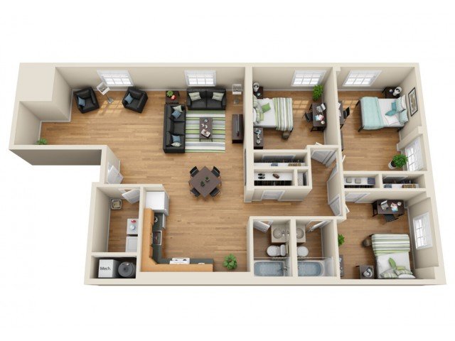 3 Bedrooms 2 Bathrooms Apartment for rent at Coronado Place and Towers in St Louis, MO