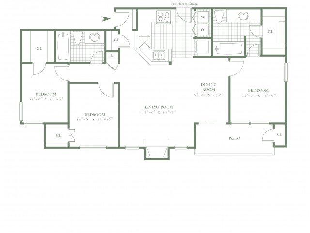 3 Bedrooms 2 Bathrooms Apartment for rent at The Village Northbridge in Dallas, TX