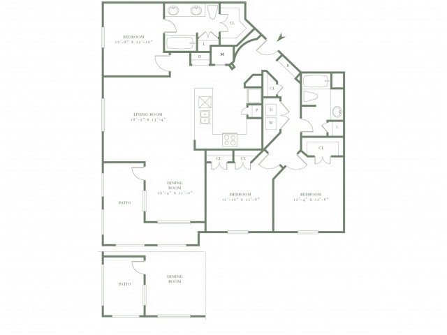 3 Bedrooms 2 Bathrooms Apartment for rent at The Village Upper East Side in Dallas, TX