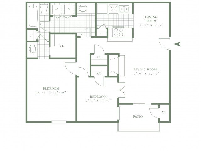 2 Bedrooms 1 Bathroom Apartment for rent at The Village Park in Dallas, TX
