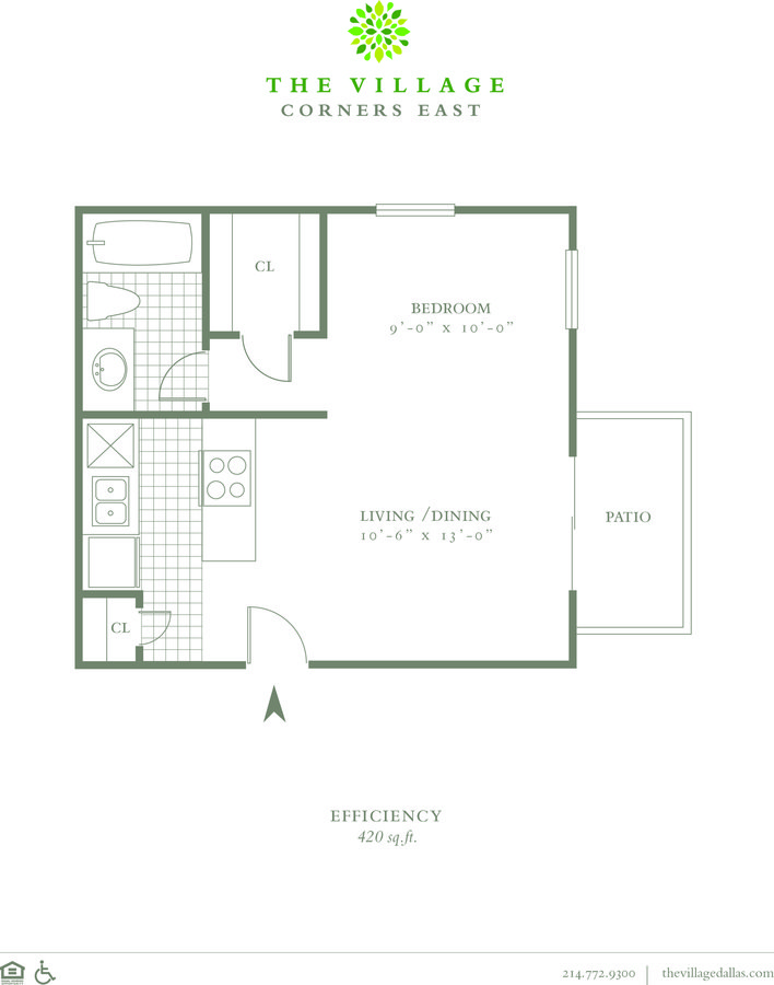 Studio 1 Bathroom Apartment for rent at The Village Corners East in Dallas, TX