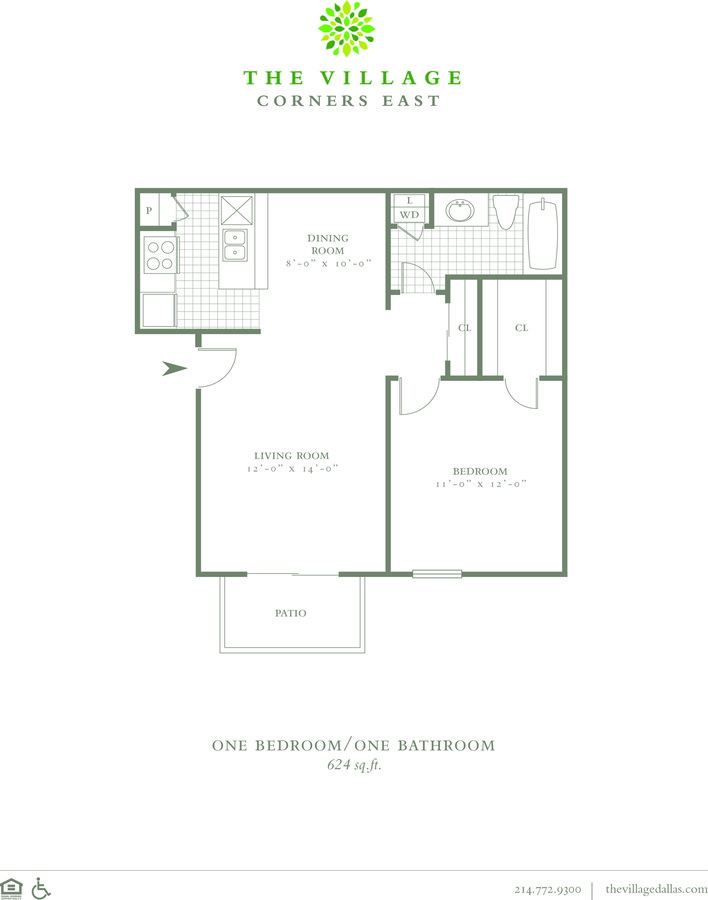 1 Bedroom 1 Bathroom Apartment for rent at The Village Corners East in Dallas, TX