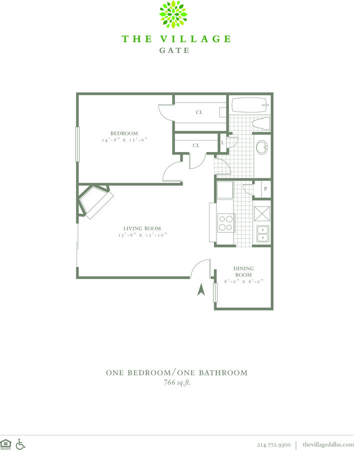 1 Bedroom 1 Bathroom Apartment for rent at The Village Gate in Dallas, TX