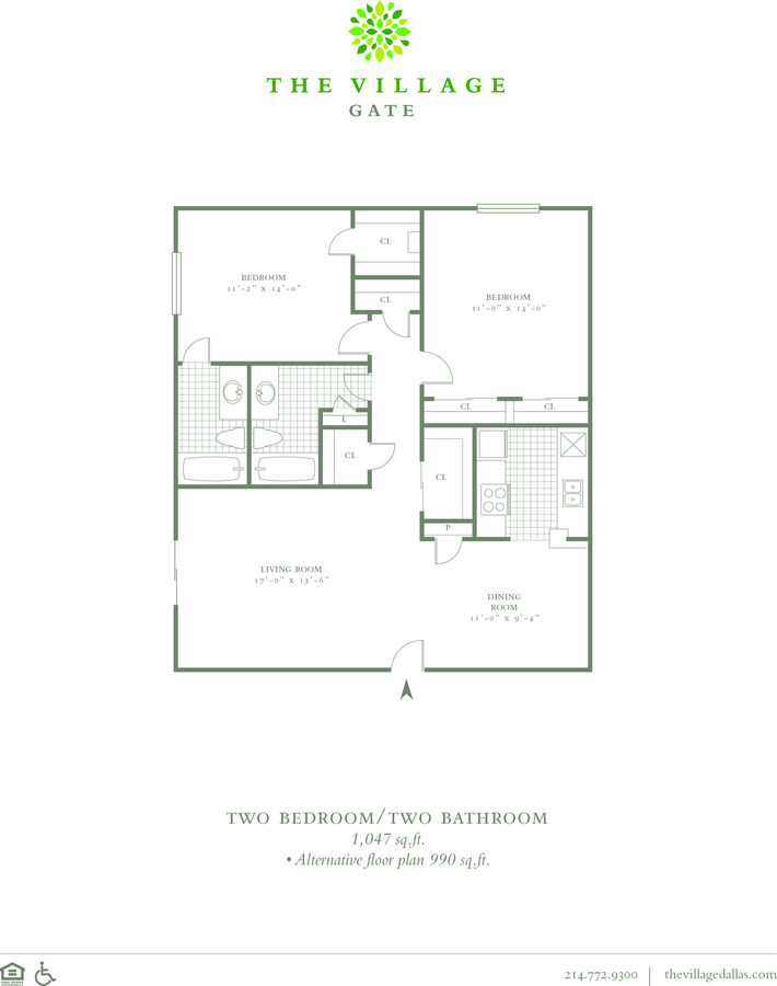 2 Bedrooms 2 Bathrooms Apartment for rent at The Village Gate in Dallas, TX