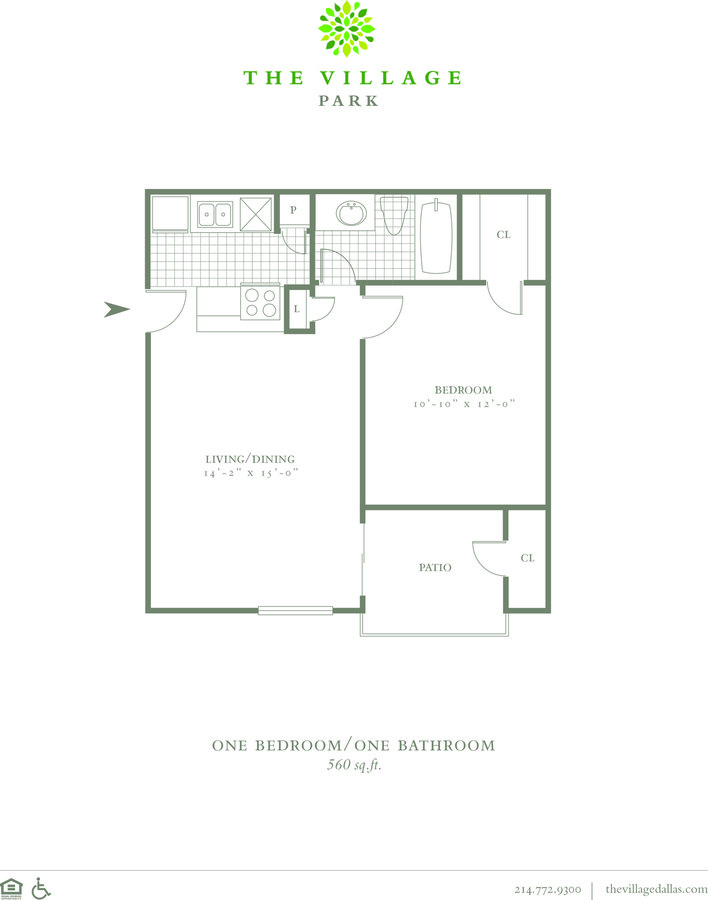1 Bedroom 1 Bathroom Apartment for rent at The Village Park in Dallas, TX