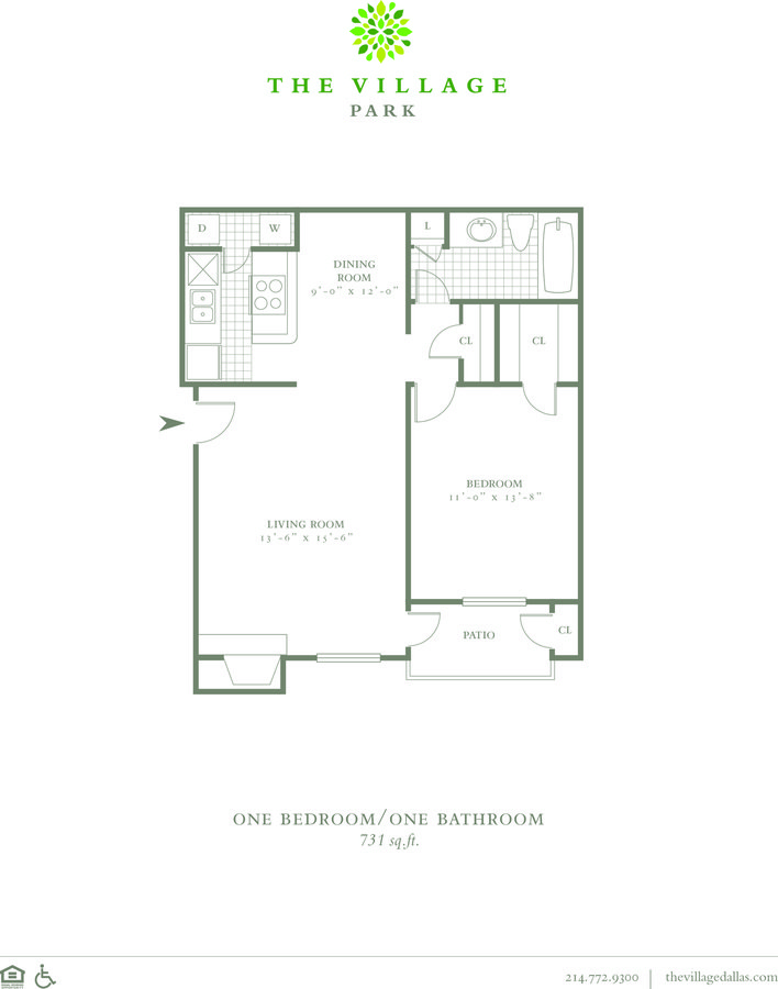 1 Bedroom 1 Bathroom Apartment for rent at The Village Park in Dallas, TX