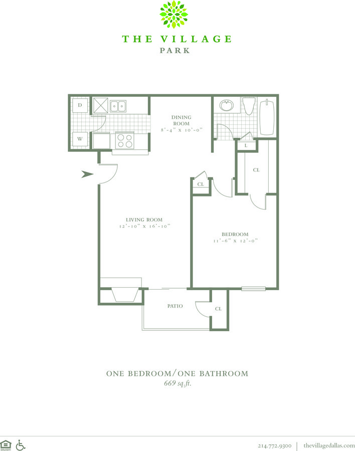 1 Bedroom 1 Bathroom Apartment for rent at The Village Park in Dallas, TX