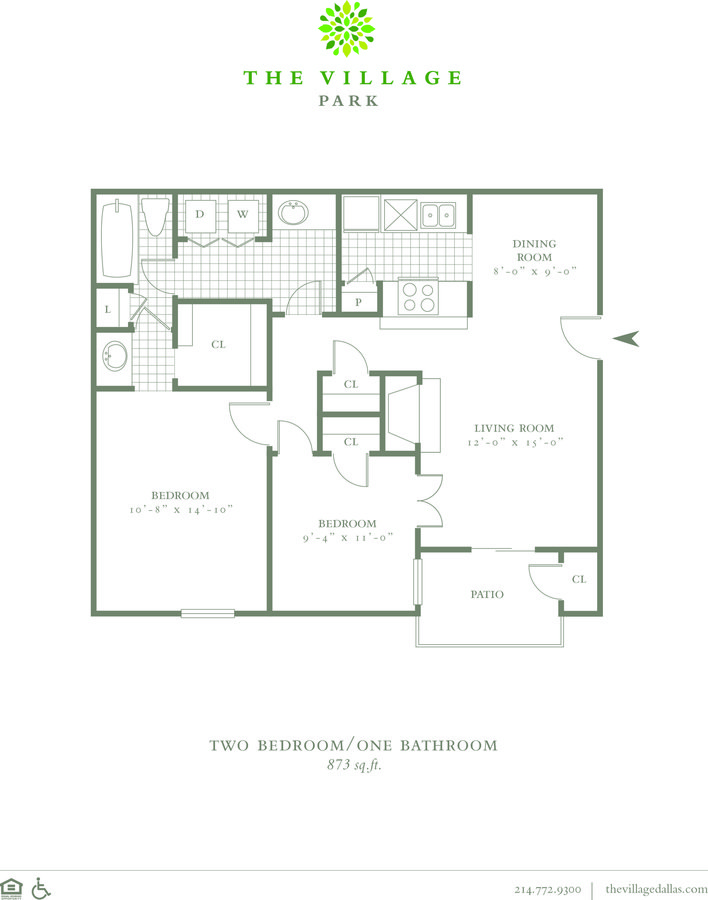 2 Bedrooms 1 Bathroom Apartment for rent at The Village Park in Dallas, TX