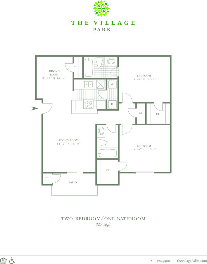 2 Bedrooms 2 Bathrooms Apartment for rent at The Village Park in Dallas, TX