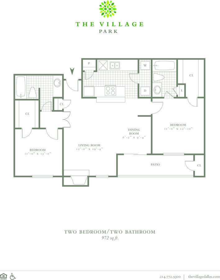 2 Bedrooms 2 Bathrooms Apartment for rent at The Village Park in Dallas, TX