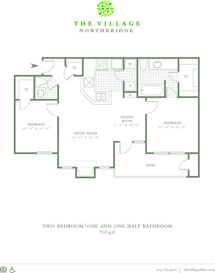 2 Bedrooms 1 Bathroom Apartment for rent at The Village Northbridge in Dallas, TX