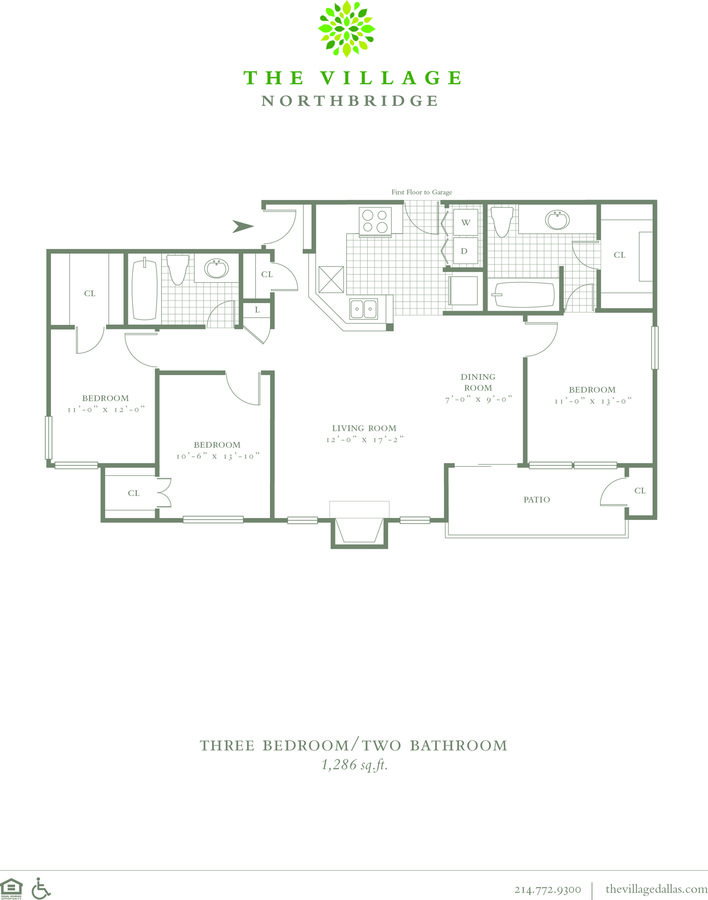 3 Bedrooms 2 Bathrooms Apartment for rent at The Village Northbridge in Dallas, TX