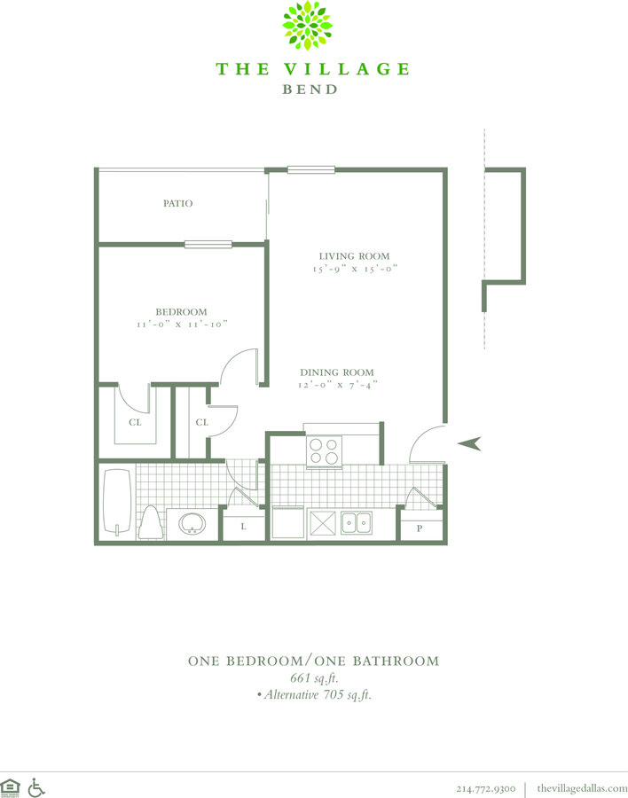 1 Bedroom 1 Bathroom Apartment for rent at The Village Bend in Dallas, TX
