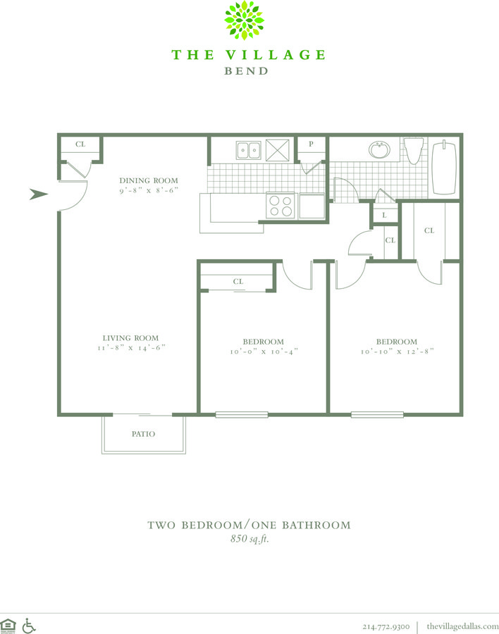 2 Bedrooms 1 Bathroom Apartment for rent at The Village Bend in Dallas, TX
