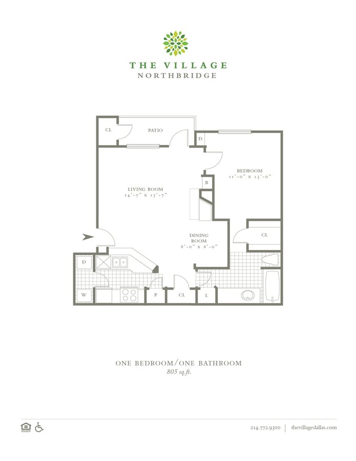 1 Bedroom 1 Bathroom Apartment for rent at The Village Northbridge in Dallas, TX