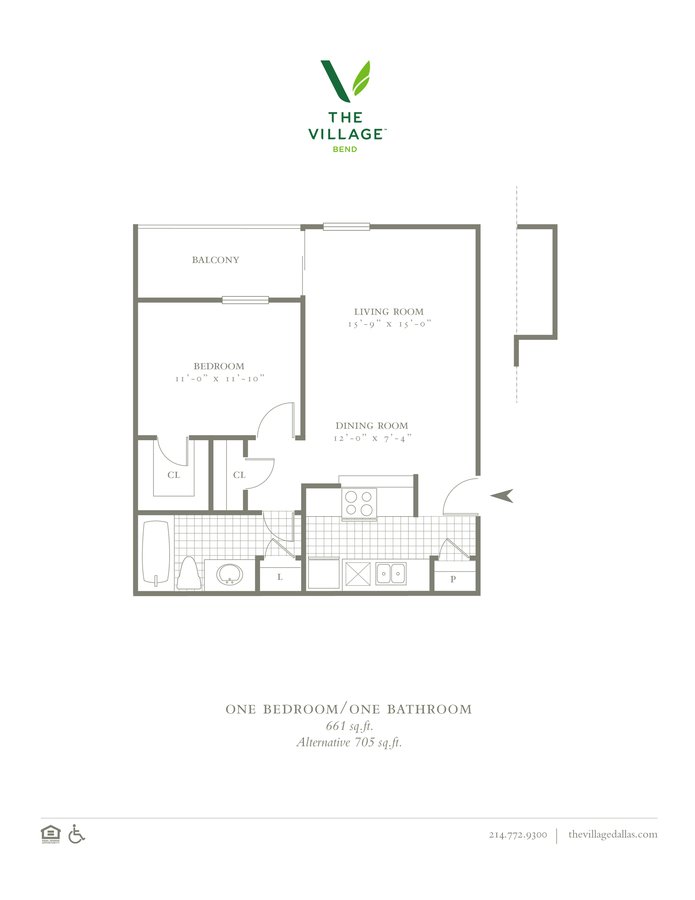 1 Bedroom 1 Bathroom Apartment for rent at The Village Bend in Dallas, TX