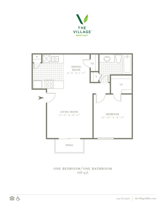 1 Bedroom 1 Bathroom Apartment for rent at The Village Bend East in Dallas, TX
