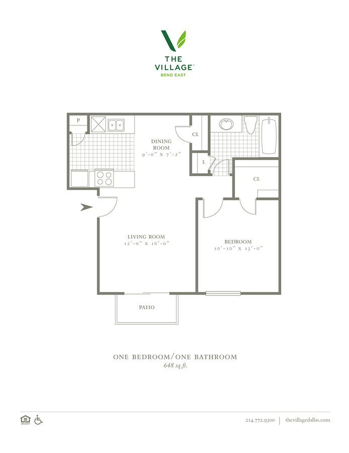 1 Bedroom 1 Bathroom Apartment for rent at The Village Bend East in Dallas, TX