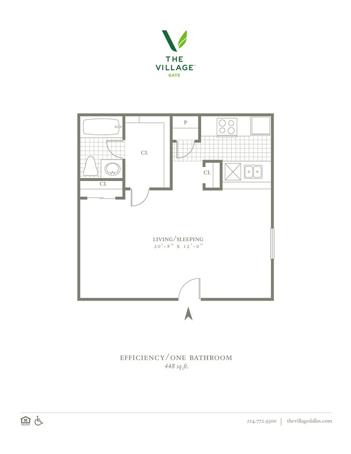 Studio 1 Bathroom Apartment for rent at The Village Gate in Dallas, TX