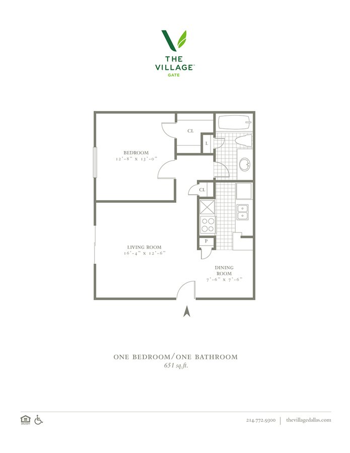 1 Bedroom 1 Bathroom Apartment for rent at The Village Gate in Dallas, TX