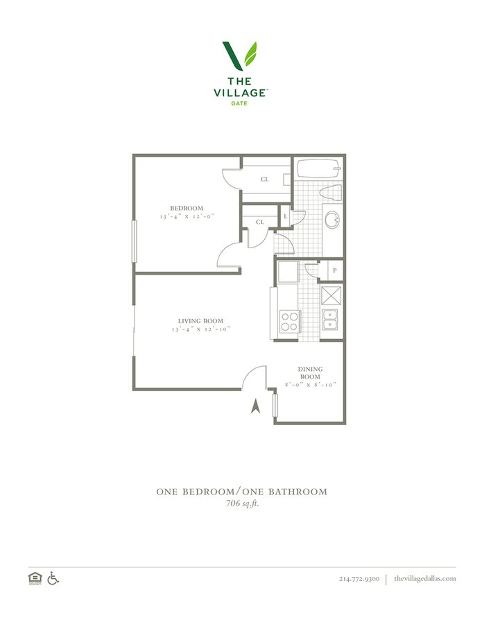 1 Bedroom 1 Bathroom Apartment for rent at The Village Gate in Dallas, TX