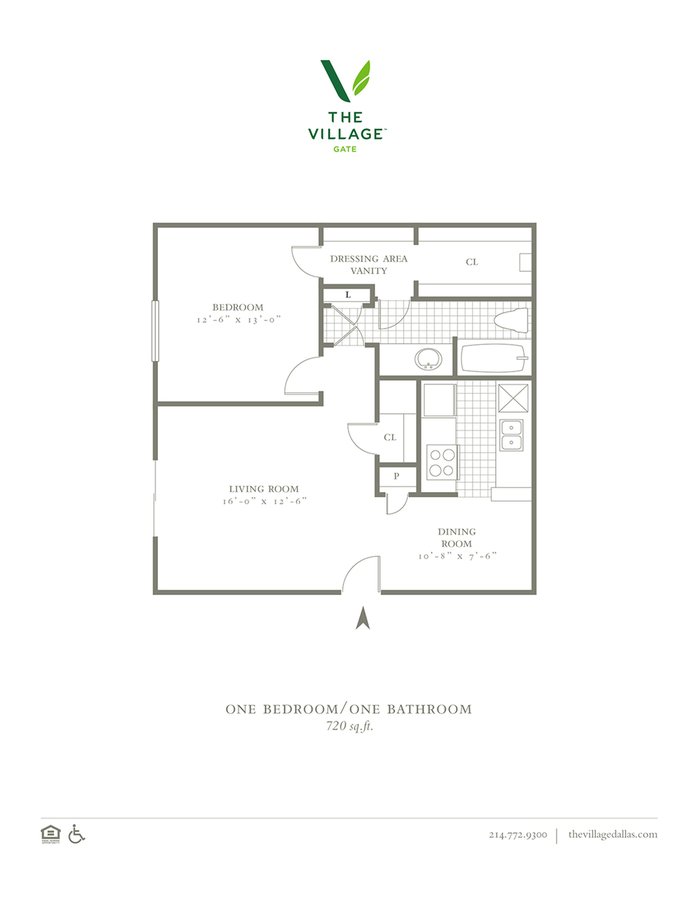 1 Bedroom 1 Bathroom Apartment for rent at The Village Gate in Dallas, TX