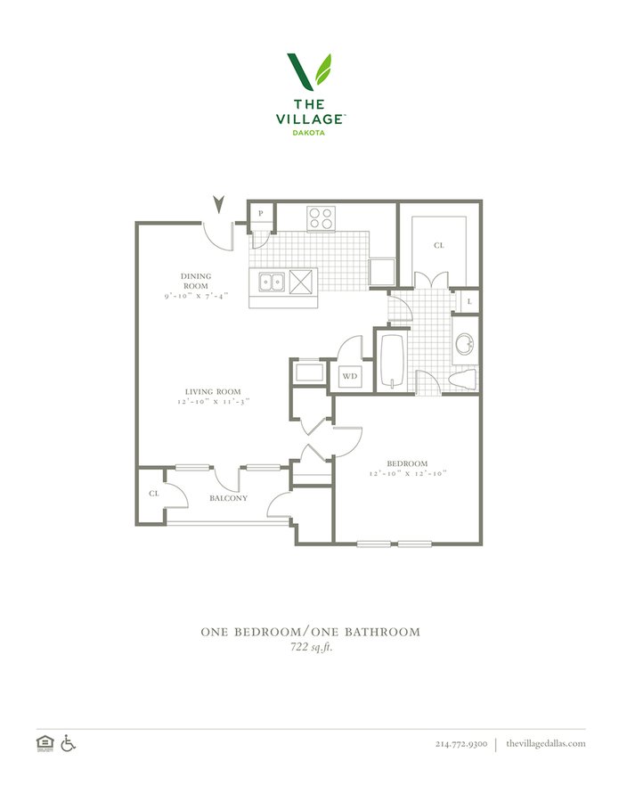 1 Bedroom 1 Bathroom Apartment for rent at The Village Dakota in Dallas, TX