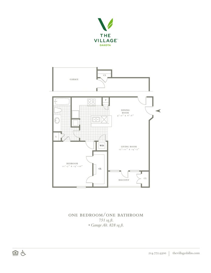 1 Bedroom 1 Bathroom Apartment for rent at The Village Dakota in Dallas, TX