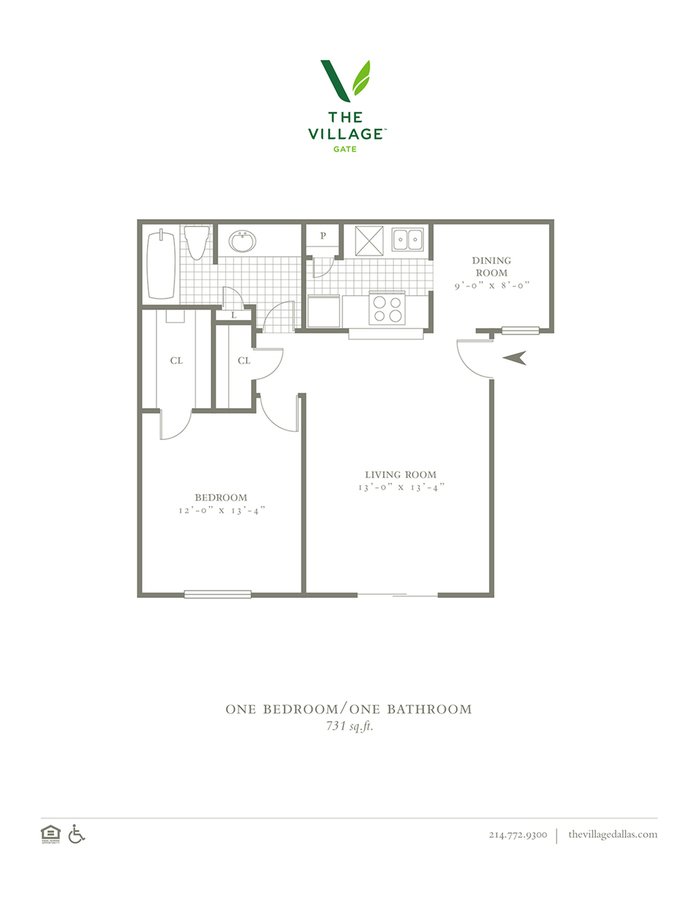 1 Bedroom 1 Bathroom Apartment for rent at The Village Gate in Dallas, TX