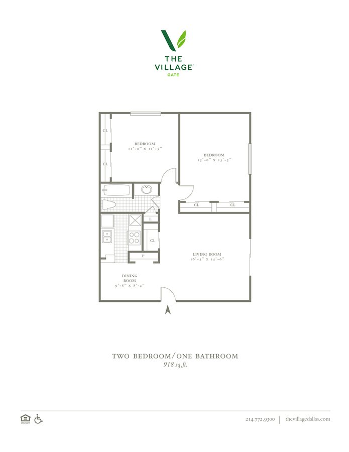 2 Bedrooms 1 Bathroom Apartment for rent at The Village Gate in Dallas, TX