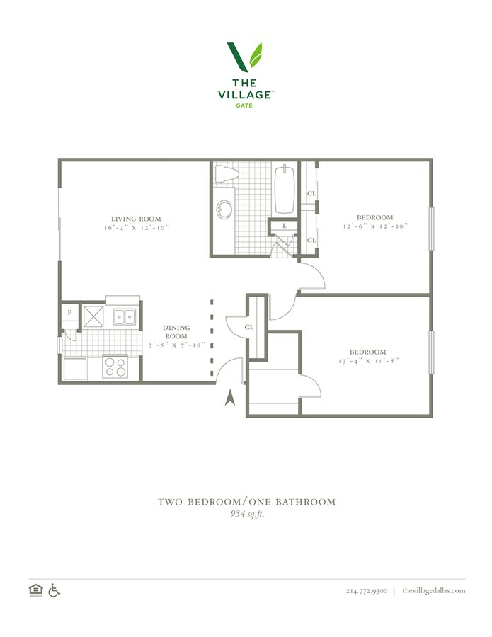 2 Bedrooms 1 Bathroom Apartment for rent at The Village Gate in Dallas, TX