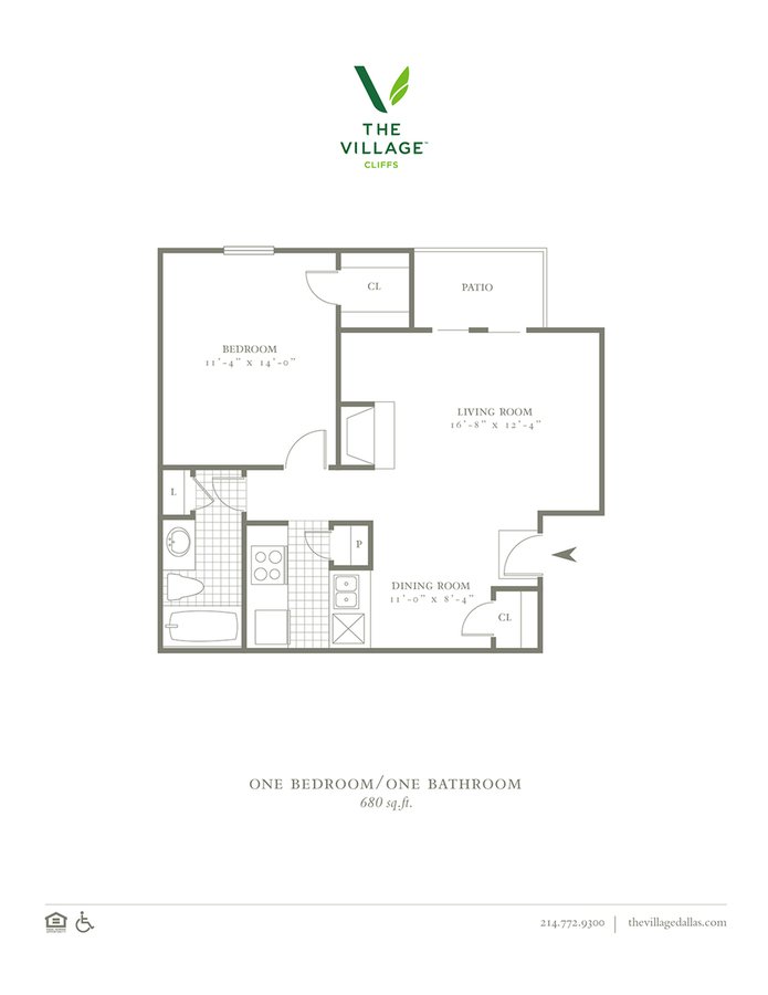 1 Bedroom 1 Bathroom Apartment for rent at The Village Cliffs in Dallas, TX