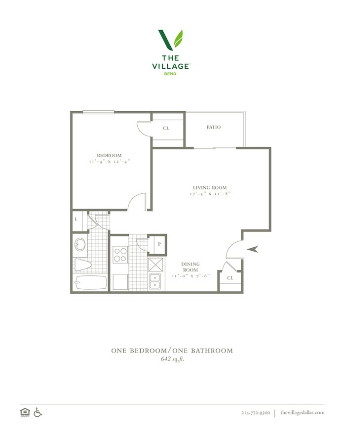 1 Bedroom 1 Bathroom Apartment for rent at The Village Bend in Dallas, TX