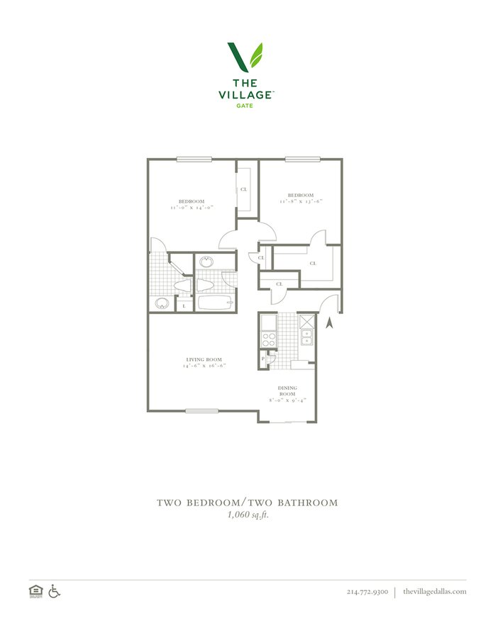 2 Bedrooms 2 Bathrooms Apartment for rent at The Village Gate in Dallas, TX
