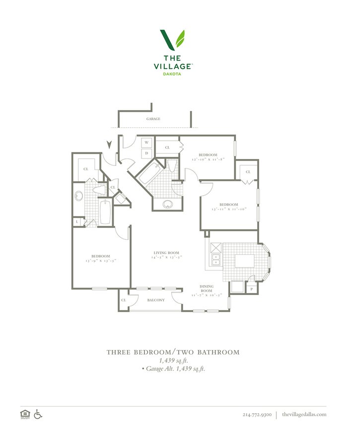 3 Bedrooms 2 Bathrooms Apartment for rent at The Village Dakota in Dallas, TX
