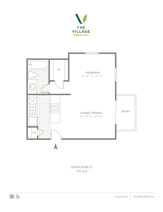 Studio 1 Bathroom Apartment for rent at The Village Corners East in Dallas, TX
